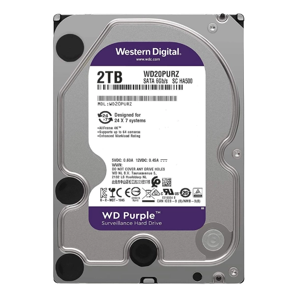 WD20PURZ - هارددیسک اینترنال وسترن دیجیتال مدل Purple WD20PURZ ظرفیت 2 ترابایت