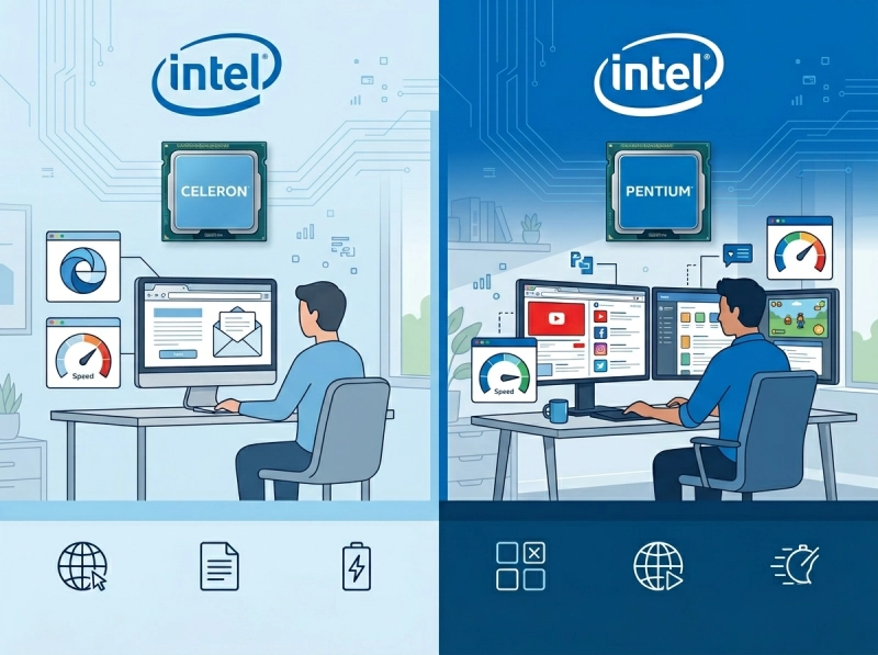 مقایسه Celeron و Pentium در استفاده روزمره