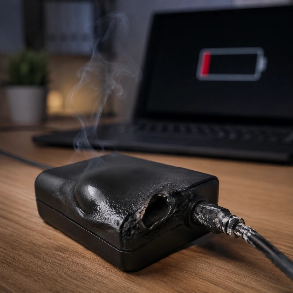دلایل خرابی شارژر لپ تاپ